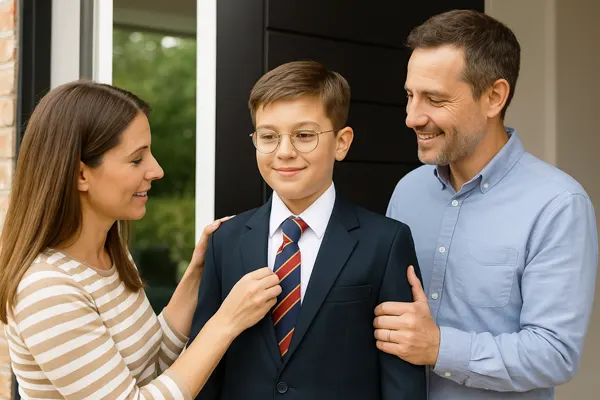 Parents with student